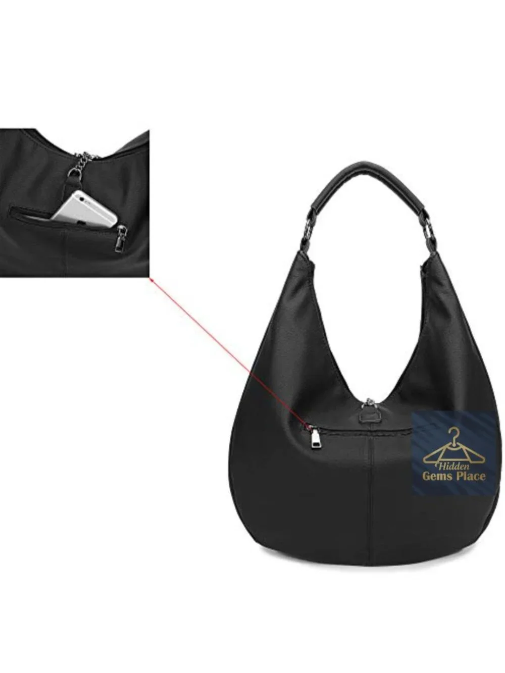 Oversized Faux Leather Hobo Bag Crossbody Shoulder Tote Purse